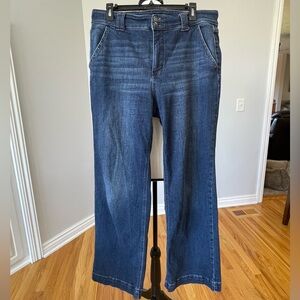 Judy Blue size 31 wide leg jeans high rise denim festival stretch casual trendy